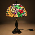 Tiffany Table Lamp for Living Room,Camellia Flower Stained Glass Lamp Shades for Bedside Nightstand Table LampsW/LED Bulb,12X12X19 Inch Tall Home Office Reading Dining Room Desk Lamps