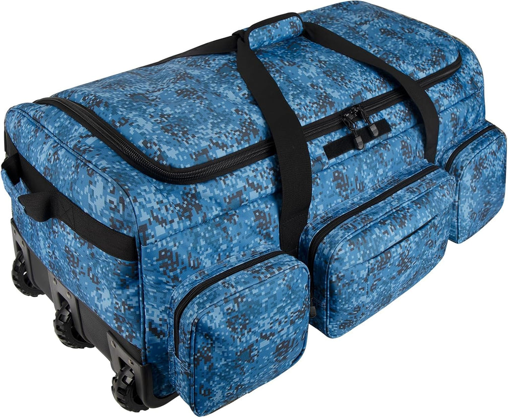 120L 3 Wheel Tactical Rolling Duffle Bag, Heavy Duty Military Deployment Luggage, 900D Waterproof Duffel for Camping Travel Outdoor Sports