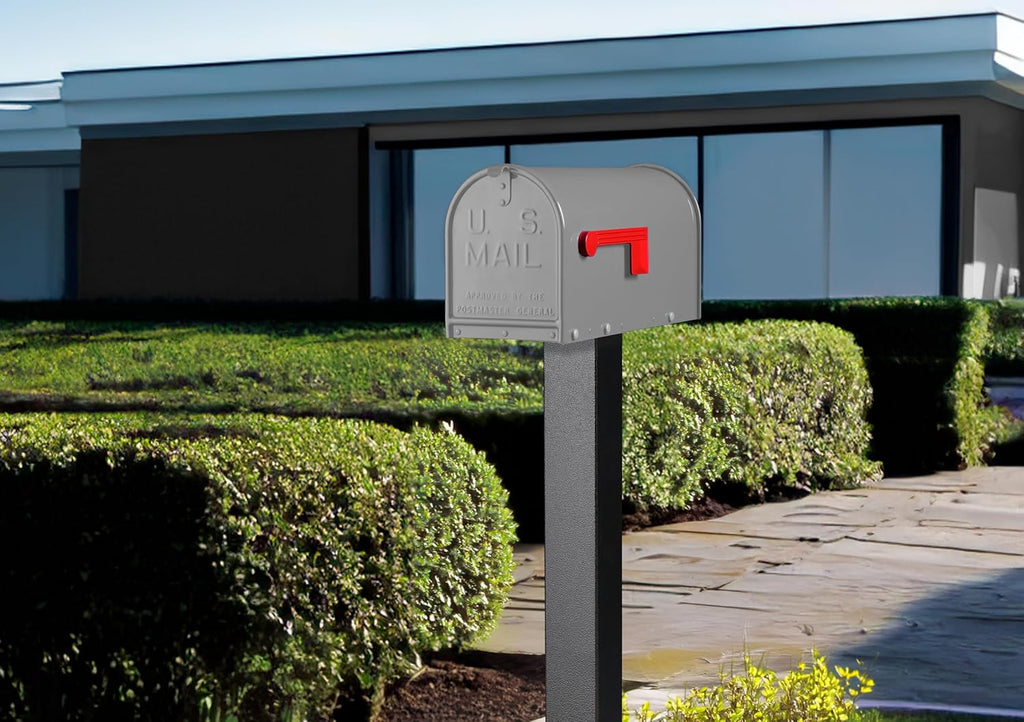 Janzer Post with Mailbox (Bronze Post with Grey Mailbox)