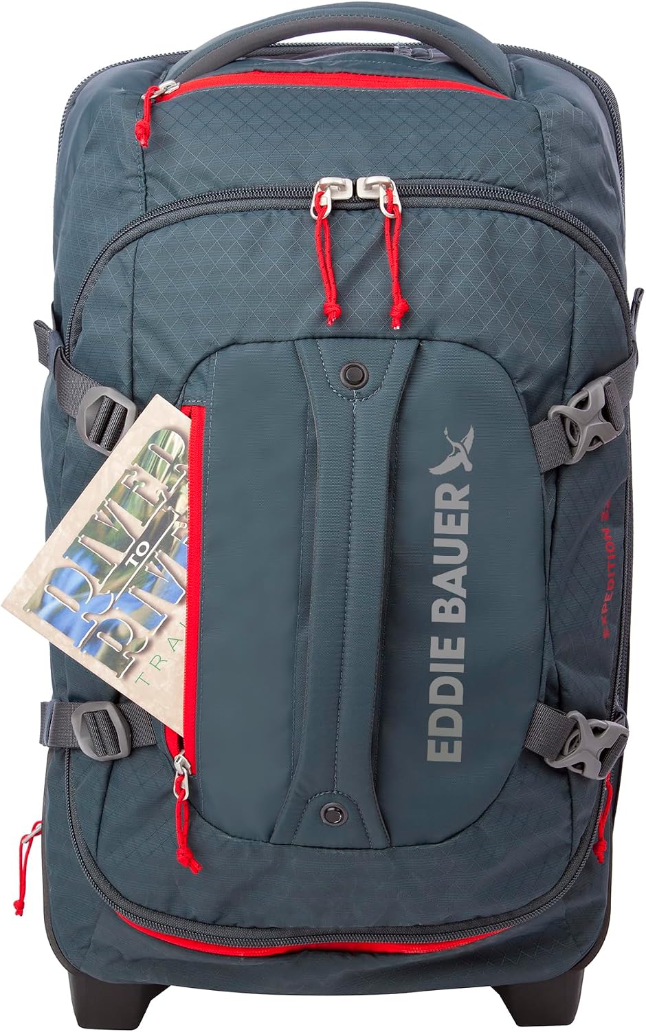 Eddie Bauer Expedition Rolling Duffel Bag with Wheels | Travel | Carry-On | Luggage | Rugged | Durable - Storm, 22'