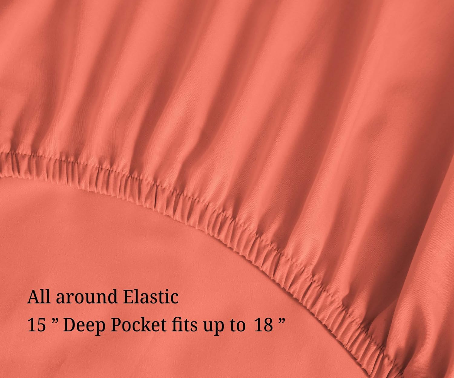 Superior Egyptian Cotton 4 Piece Sheet Set, 700 Thread Count, Eco-Friendly, Sustainable Sheets, Ultra-Soft Basics, Solid, Deep Pocket Fitted Sheet, Flat Sheet, Pillowcases, Coral, Queen