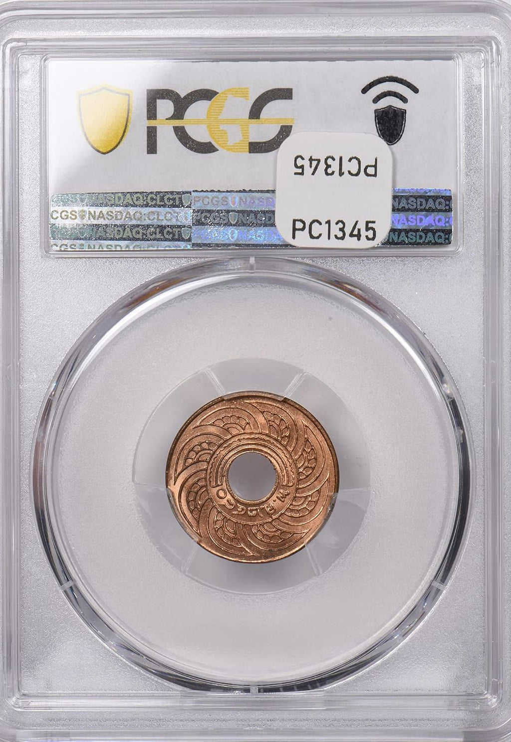 Collectible Coin Thailand 1937 BE 2480 1/2 Satang PCGS MS 66 RED Rare in red finest known None Higher PC1345