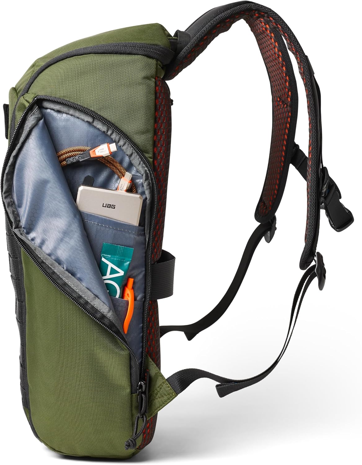 URBAR ARMOR GEAR UAG 20-Liter Laptop Backpack - Lightweight Travel Carry-on Luggage Daypack Fits up to 16' Laptop, Civilian Olive Drab/Orange