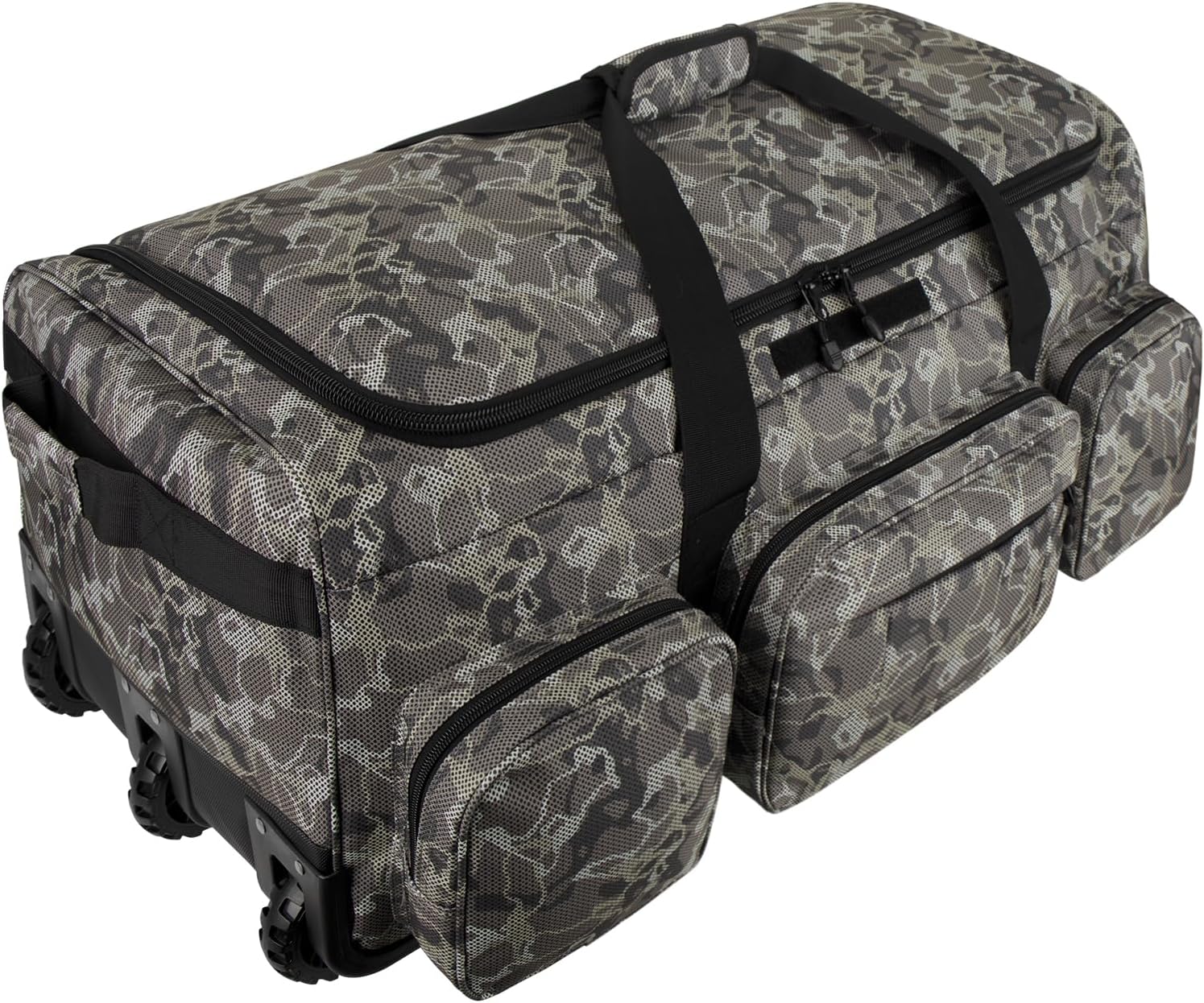 120L 3 Wheel Tactical Rolling Duffle Bag, Heavy Duty Military Deployment Luggage, 900D Waterproof Duffel for Camping Travel Outdoor Sports