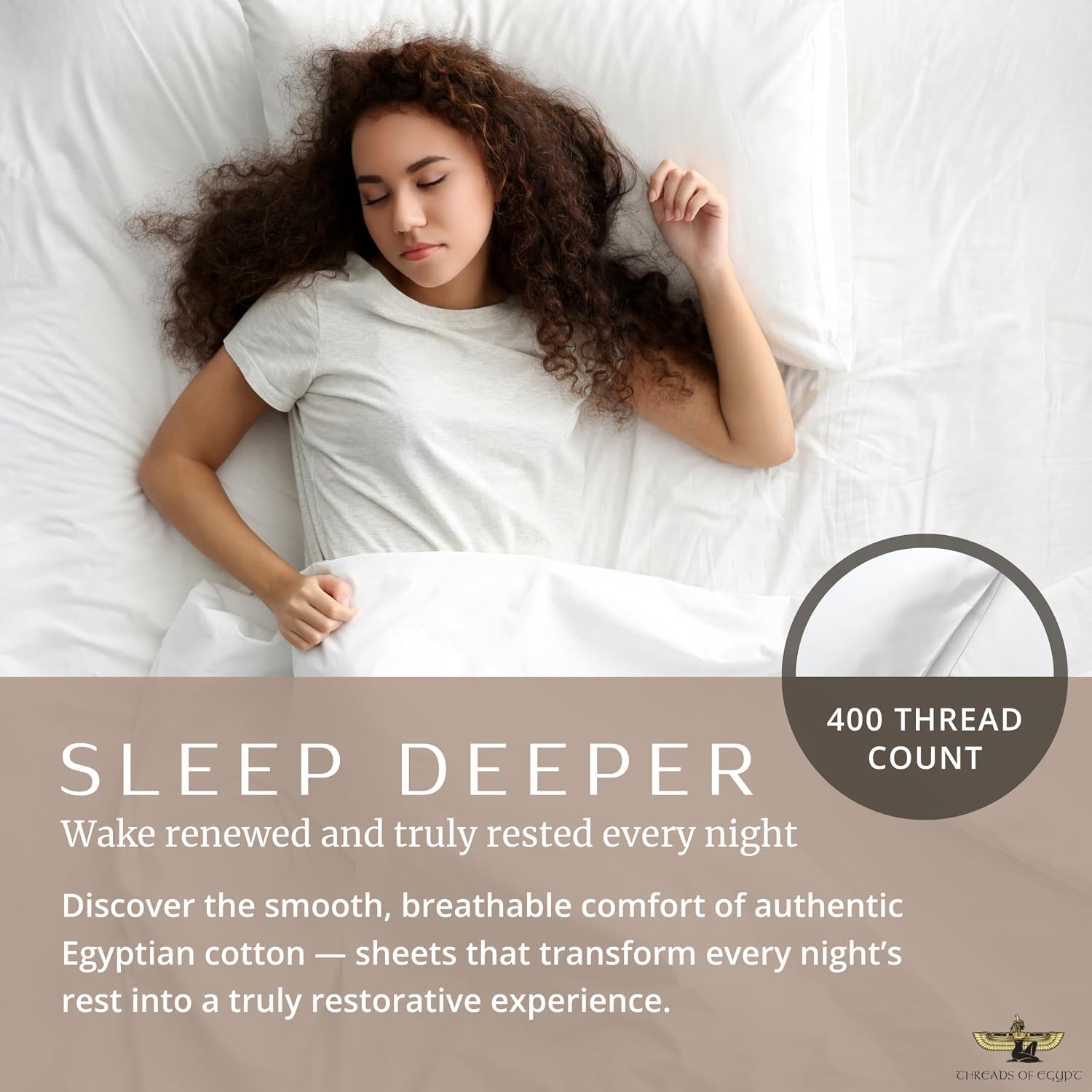 100% Egyptian Cotton Sheets Split King Size | 400 Thread Count | CEA Gold Seal Certified | Ultra Soft | Cooling for Hot Sleepers | 18' Deep Pocket | Split King Size [White]