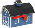Amish Dutch Barn Painted Wooden Mailbox with Cupola (Wedgewood Blue with White Trim)
