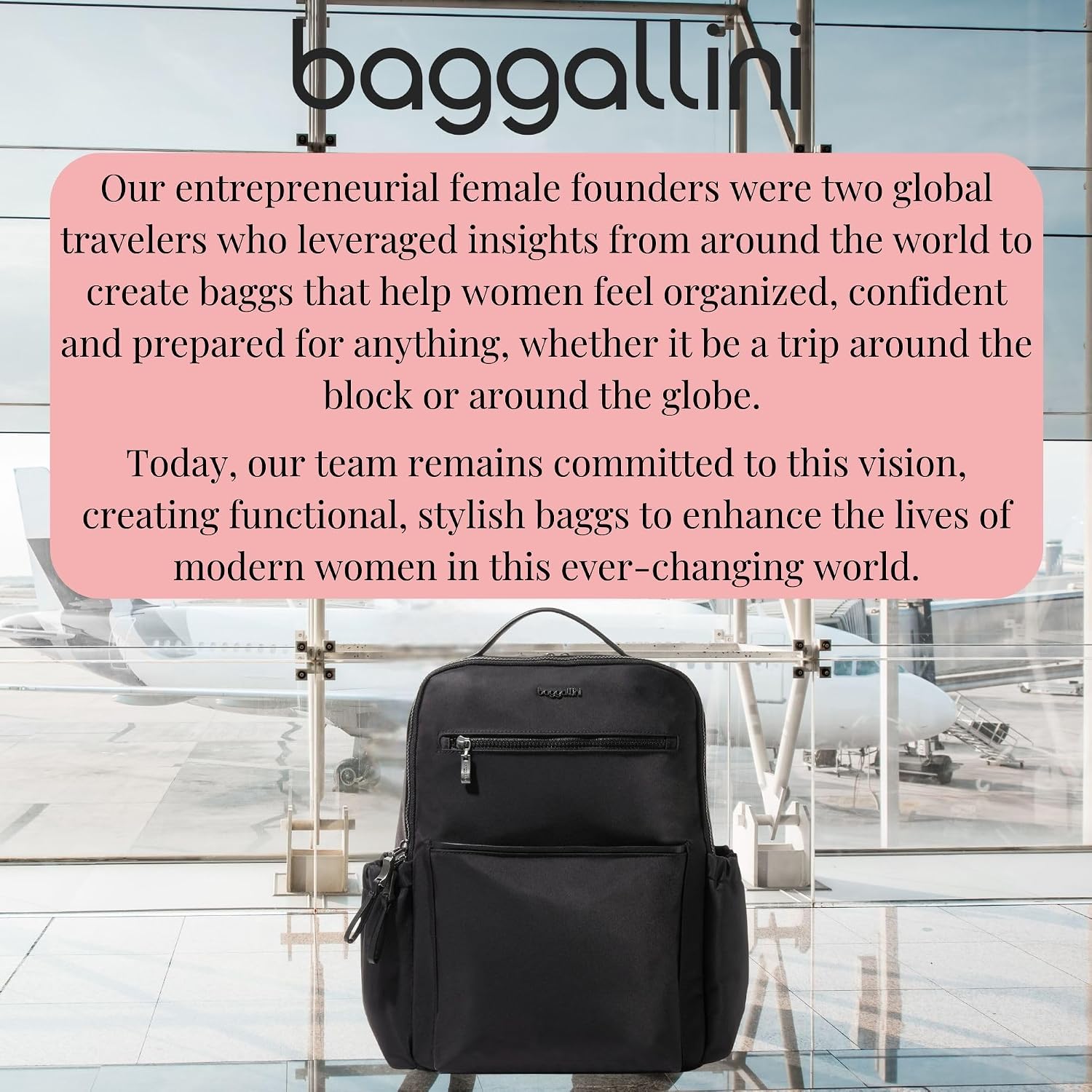 Baggallini Tribeca Expandable Laptop Backpack - 15'x11' Lightweight RFID Computer Bag for Work & Travel with Luggage Sleeve