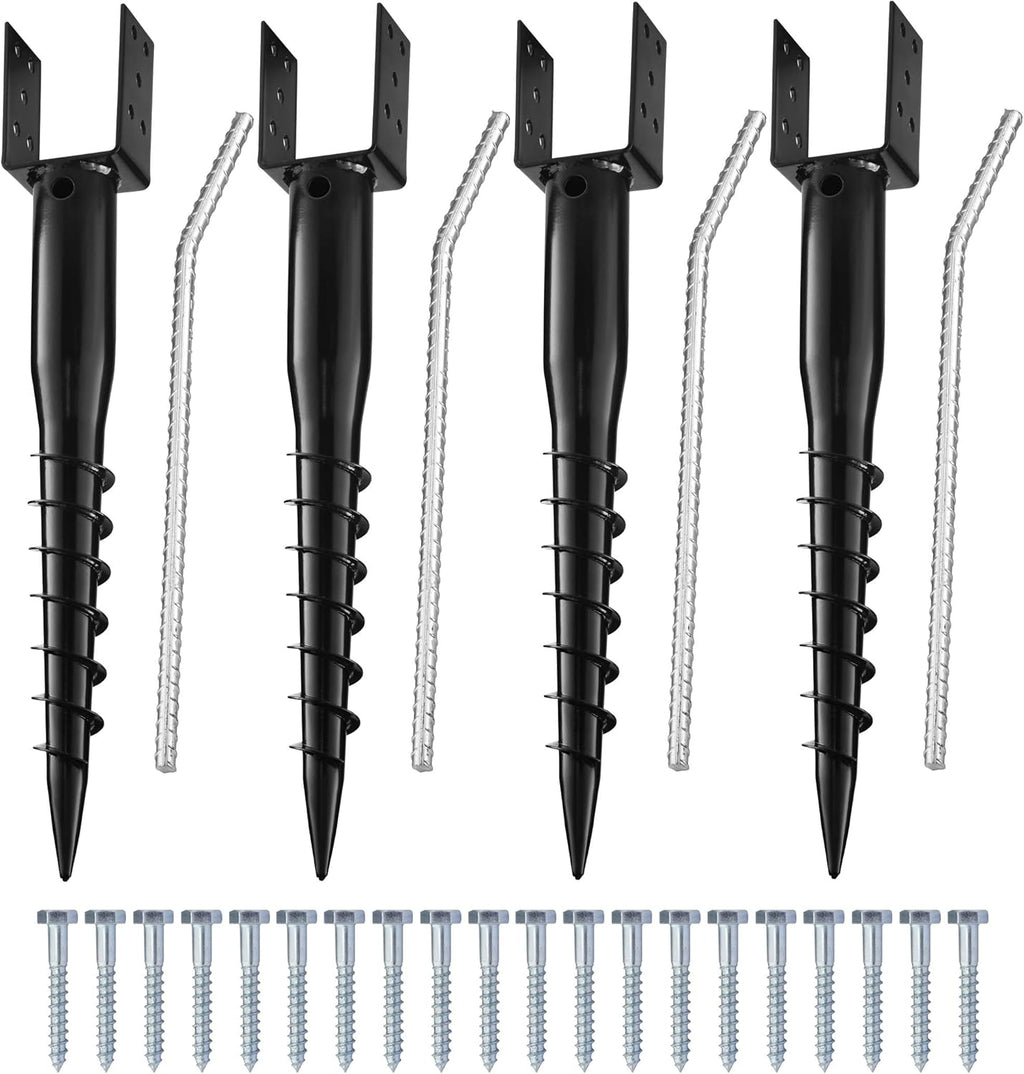 Premium No Dig Ground Anchor DIY Screw in Stake U-Model 27 Inch Fits Standard 4x4 Posts (3.5' X 3.5') Great for Mailbox and Fence Posts