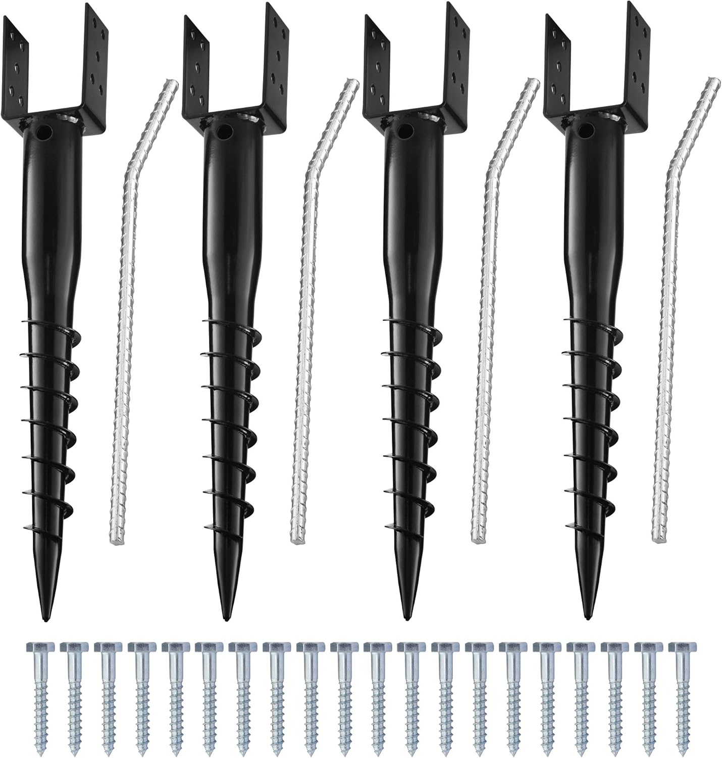 Premium No Dig Ground Anchor DIY Screw in Stake U-Model 27 Inch Fits Standard 4x4 Posts (3.5' X 3.5') Great for Mailbox and Fence Posts
