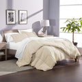 Oversized Queen All-Season Cooling Warmth Comforter Set – 3 Piece Bedding – 100% Egyptian Cotton, Long-Staple & Silky Soft – Luxury Hotel-Quality Duvet Insert – Machine Washable - Ivory