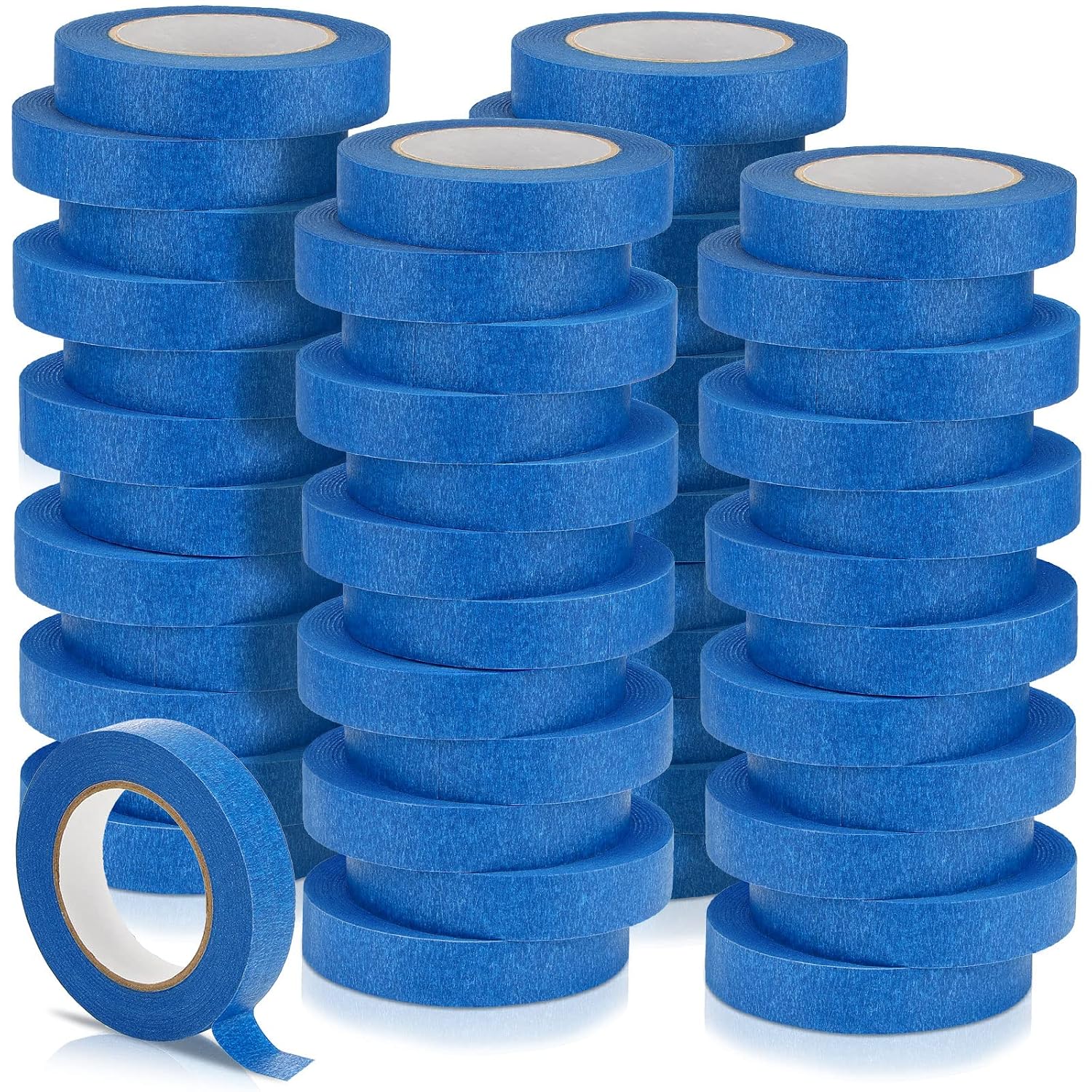 Fumete 72 Rolls Blue Painters Tape Bulk 1 Inch x 55 Yards Painters Masking Tape No Residue Wall Painting Tapes for Wall Painting Decoration DIY Supplies