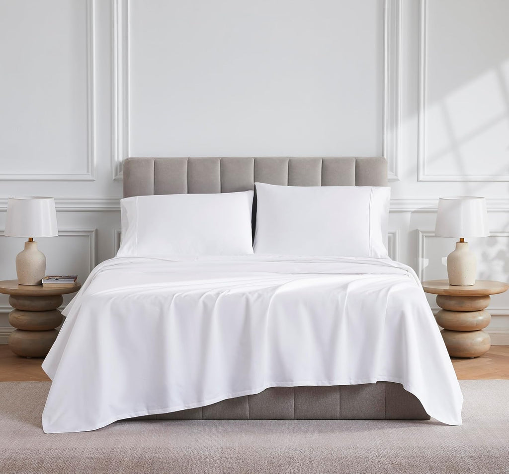 Linen Closet Luxury Cotton 1000 Thread Count Egyptian Cotton 4-Piece Sheet Set, Full, Arctic White