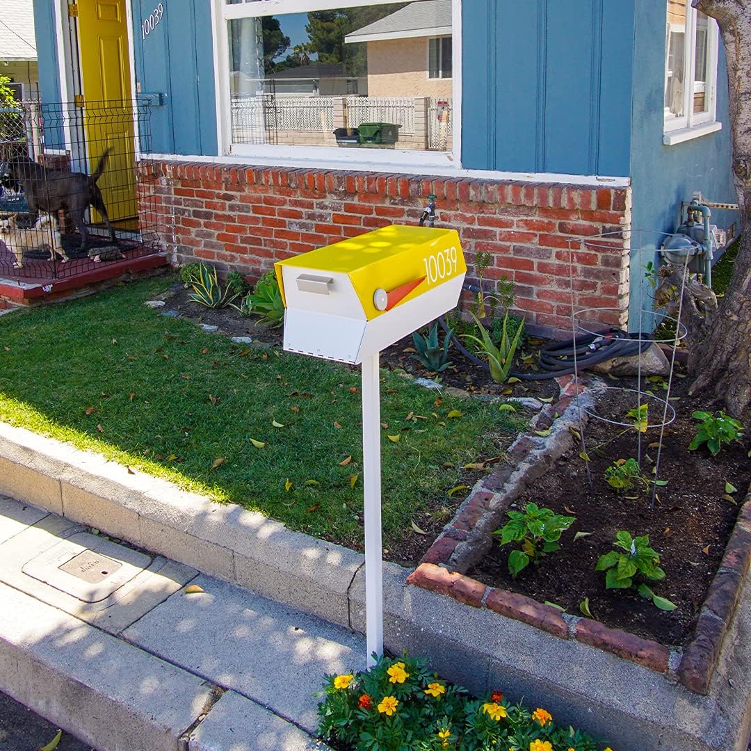 modbox USA Modern Curbside Mailbox Post (Vertical | White)