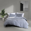 Calvin Klein - Queen Duvet Cover Set, Soft & Reversible Bedding, Crisp Feel with Tailored Top-Stitching & Hidden Zipper, 3 Piece Bed Set with Matching Pillowcases (Slate Blue)