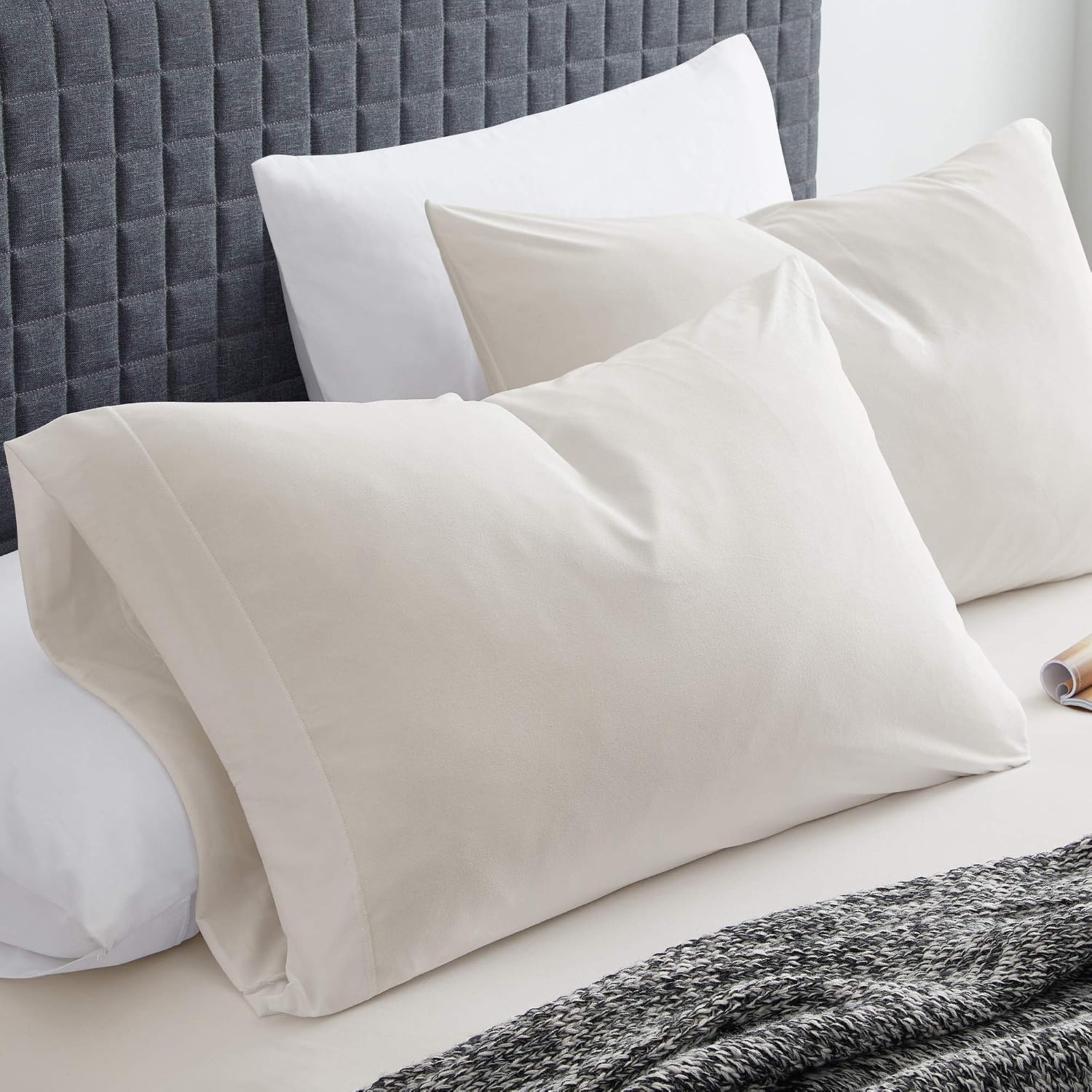 Super Soft Luxury Premium Quality 800 TC Egyptian Cotton 6 Piece Bedding Bed Sheet Set Eco Friendly Wrinkle Free Sheets 20-Inch Deep Pocket Queen Ivory