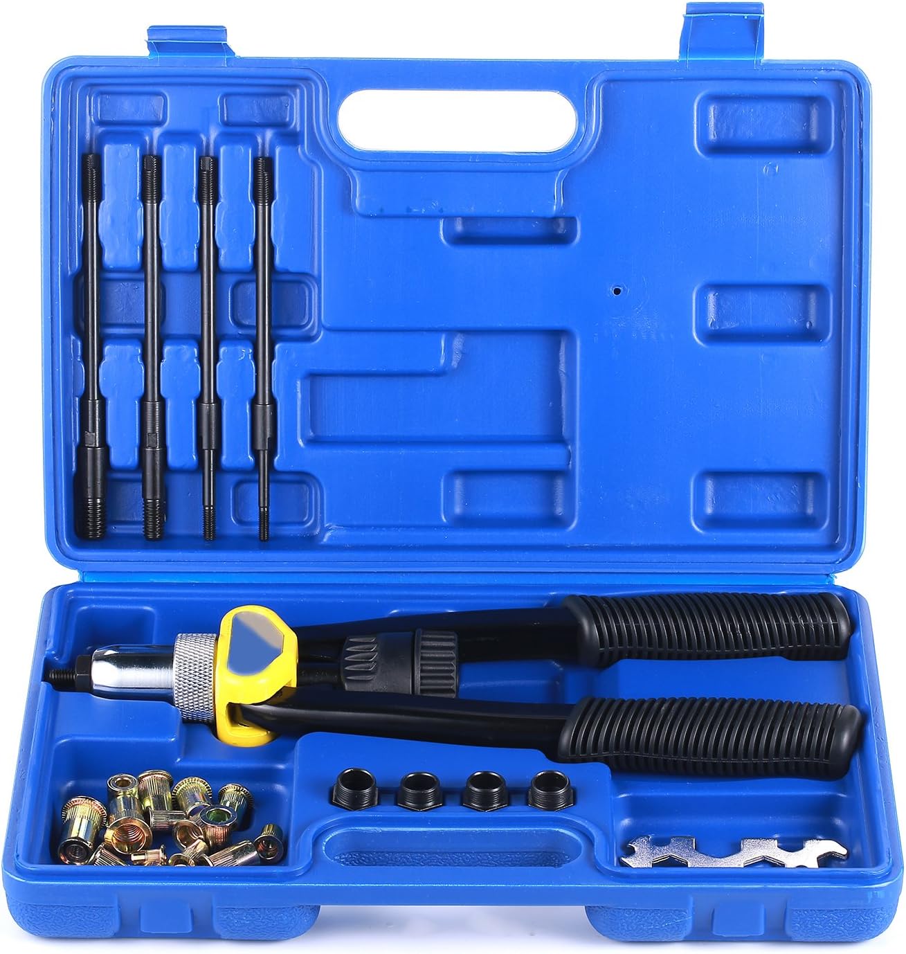 Rivet Gun Kit 13 Inch Rotary Hand Riveters Heavy Duty Nut Thread Setting Rivets System M5-M12