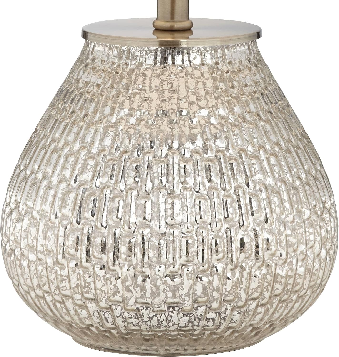 360 Lighting Zax Country Cottage Small Accent Table Lamps 19 1/2' High Set of 2 Silver Mercury Glass Teardrop Gray Fabric Drum Shade Decor for Bedroom House Bedside Nightstand Home Office