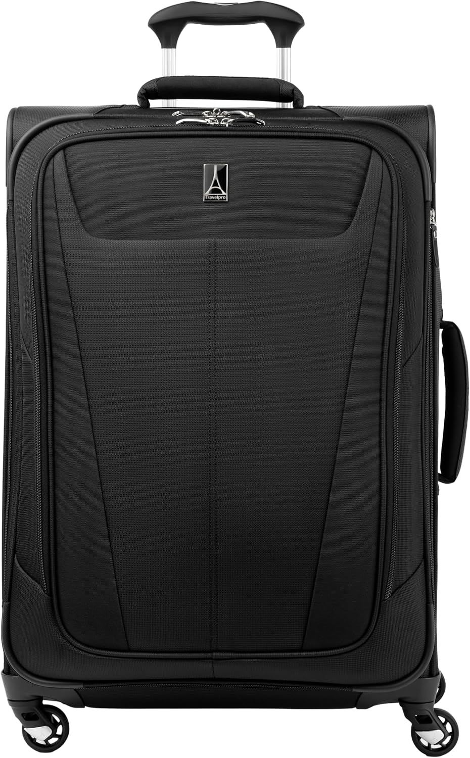 Travelpro Maxlite 5 Softside Expandable Luggage with 4 Spinner Wheels, Lightweight Suitcase, Men and Women, Black, Checked-Medium 25-Inch