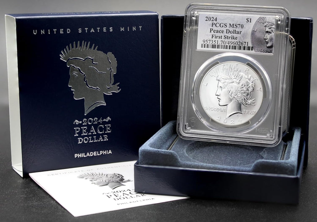 2024 - American Silver Peace Dollar Coin MS-70 (First Strike) with Original Government Packaging $1 PCGS MS70