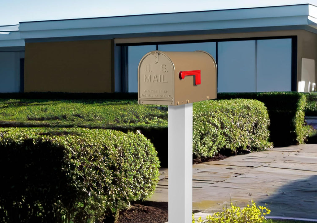 Janzer Post with Mailbox (Black Post with Taupe Mailbox)