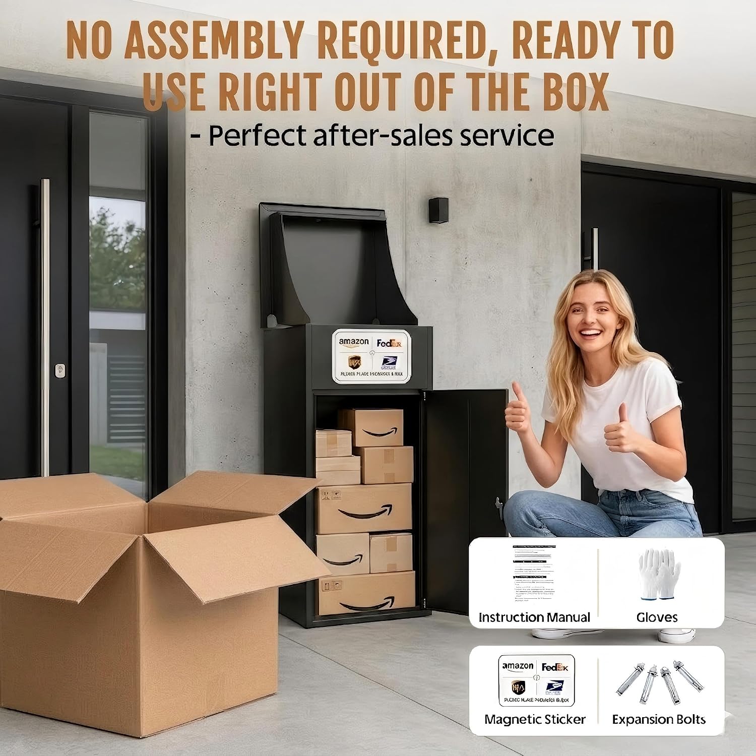 Package Delivery Boxes for Outside Anti-Theft and Waterproof 36.4'H Large Parcel Drop Box Outdoor for Yard Garden Patio Home Porch Curbside