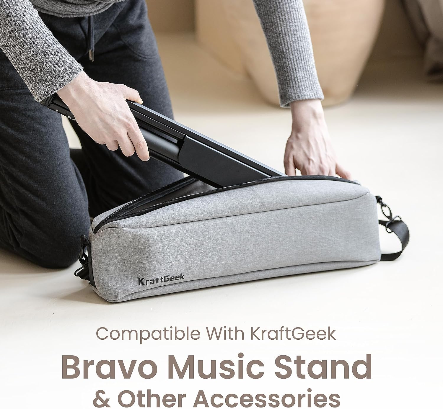 KraftGeek 66' Foldable Music Stand for Sheet Music with Carrying Case