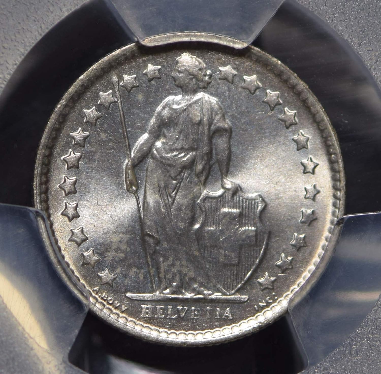 Collectible Coin Switzerland 1964 1/2 Franc PCGS MS66 blasting luster rare grade PC0561
