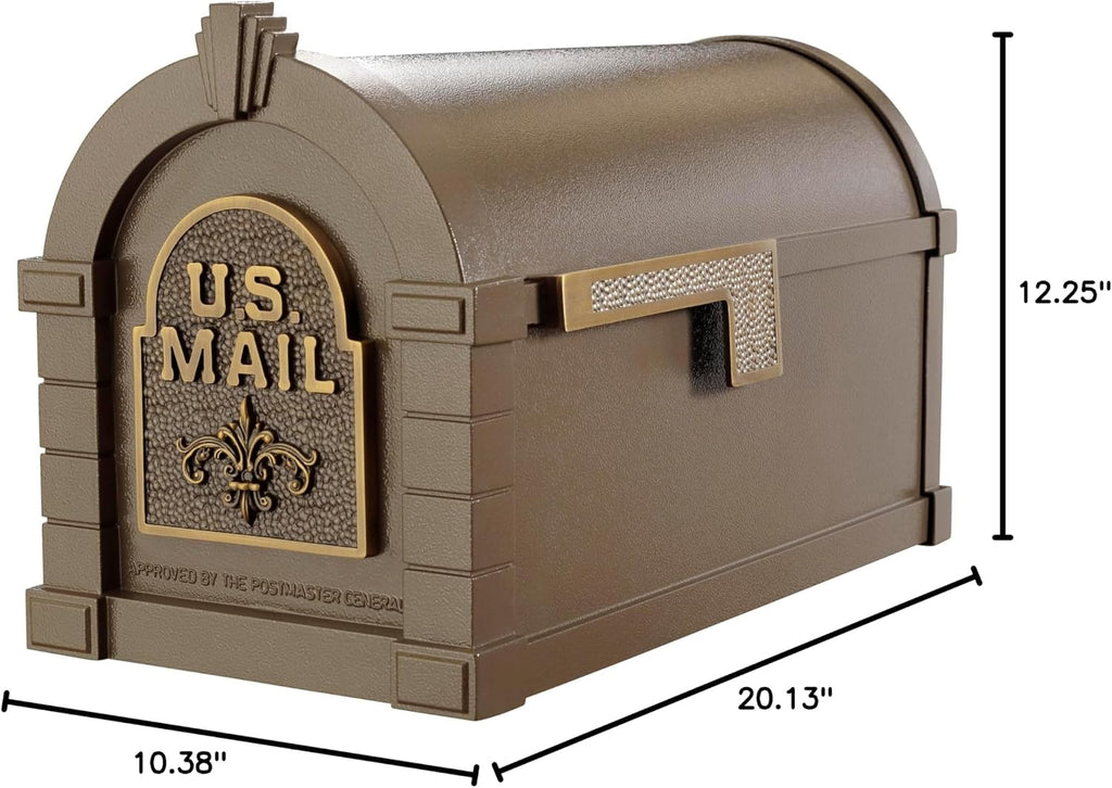 Gaines Keystone Series Mailbox - Bronze with Antique Bronze Fleur de Lis
