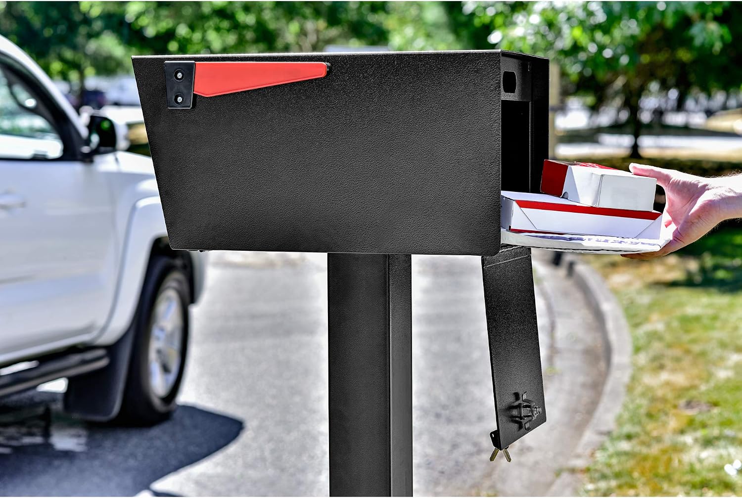 Mail Boss 7526 Mail Manager Street Safe Locking Security Mailbox, Black