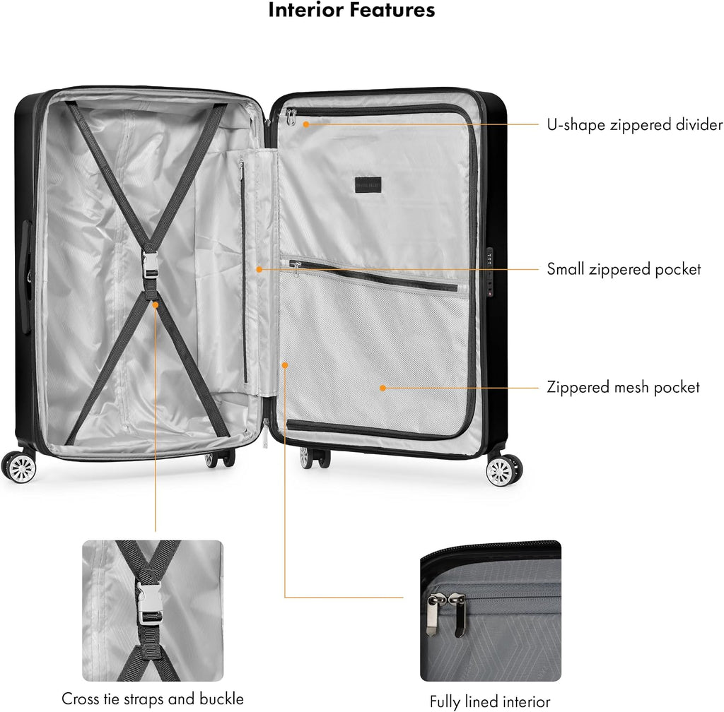 Travel Select Snowcreek Hardside Expandable Spinner Luggage, Black, 30-Inch Checked Only