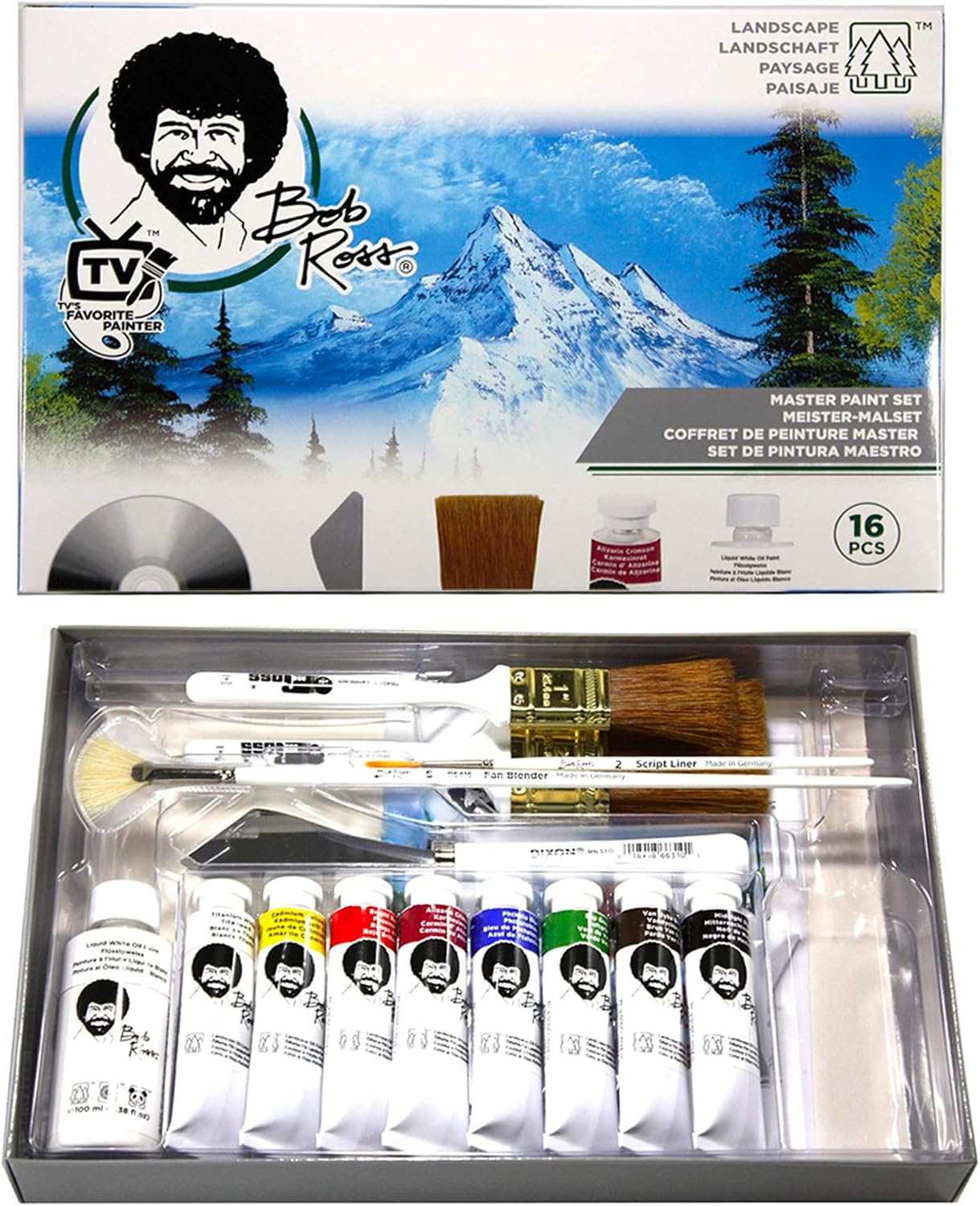 Bob Ross Master Artist Oil Paint Set & 2-in-1 Studio Easel Combined Set