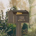 Whitehall Premium Mailbox with Side Address Plaques, Personalized Large Mailbox with Post and Address Plaque for Outside, Package Mail Box with Post (4 Colors Available)