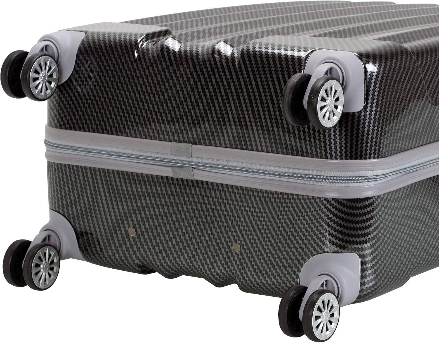 Rockland Barcelona Hardside 10-Piece Travel Gear Luggage Set, Black (22'/24'/28' Uprights, Luggage Cover, and Packing Cubes)