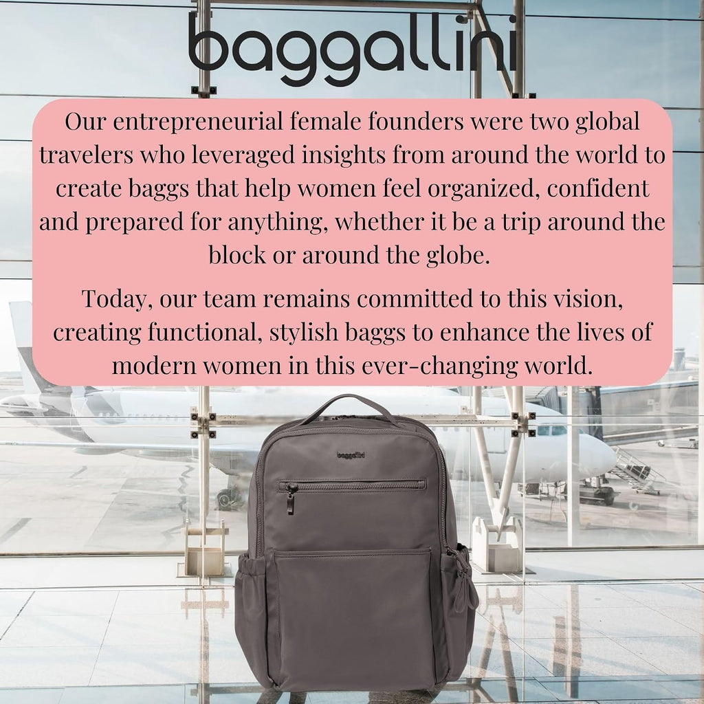 Baggallini Tribeca Expandable Laptop Backpack - 15'x11' Lightweight RFID Computer Bag for Work & Travel with Luggage Sleeve