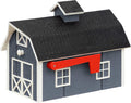 Amish Dutch Barn Painted Wooden Mailbox with Cupola (Dark Gray with White Trim)