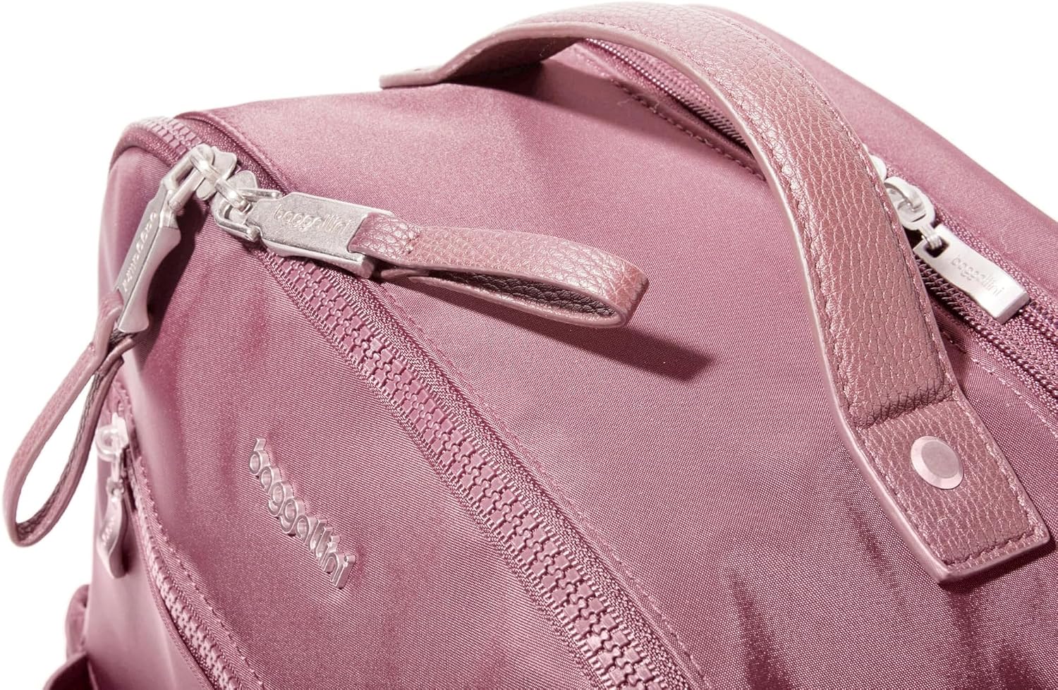 Baggallini Tribeca Expandable Laptop Backpack, Mauve Twill