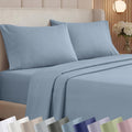 California Design Den Thick and Natural 100% Cotton Sheets for Queen Size Bed Set - 1000 Thread Count Sateen, Deep Pocket Queen Bed Sheets, Durable Bedding Set - Blue