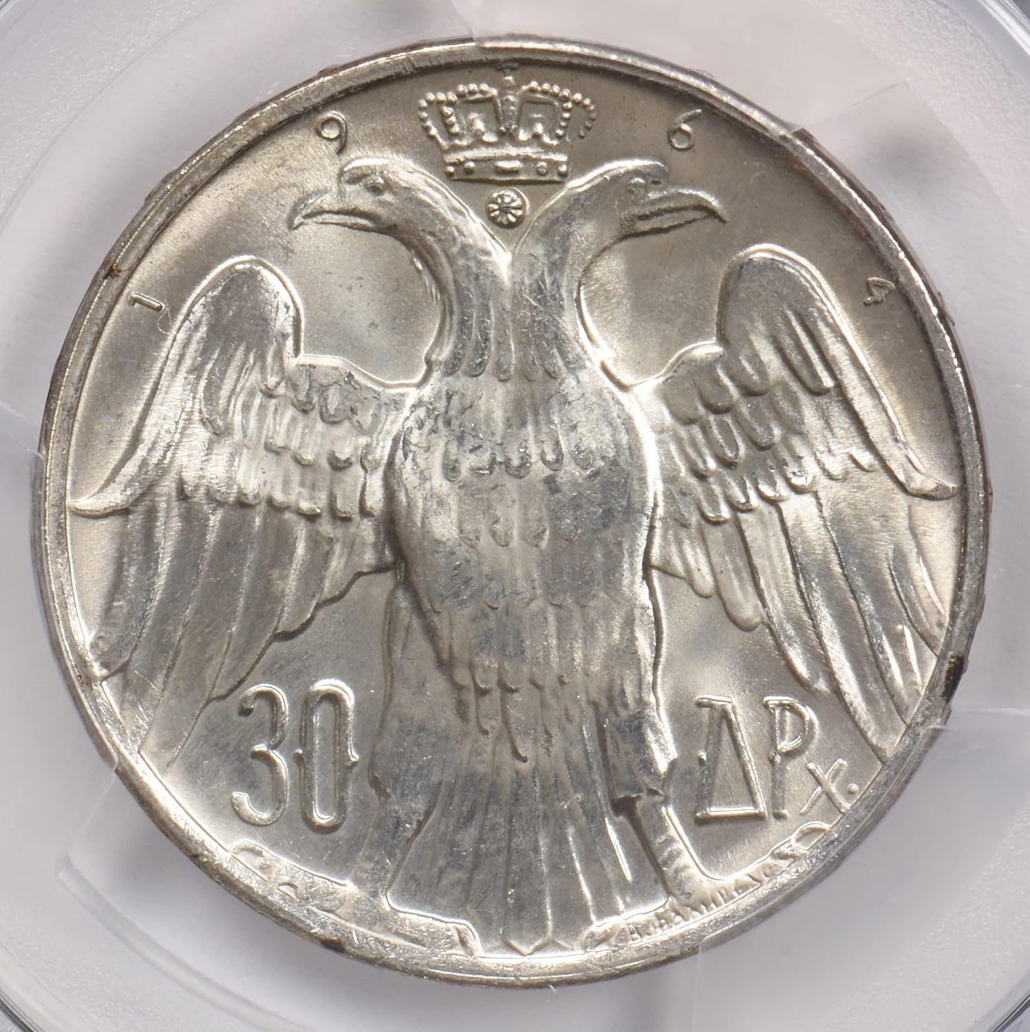 Collectible Coin Greece 1964 30 Drachma Eagle animal PCGS MS 66 rare condition Kongsberg KM PC1266
