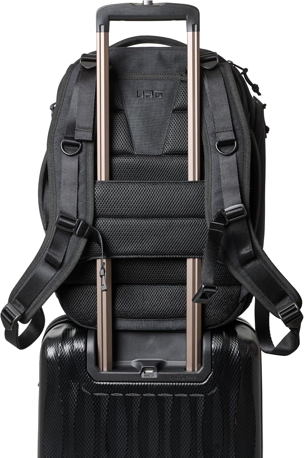 URBAR ARMOR GEAR UAG 24-Liter Laptop Backpack - Fits up to 16' Laptop Clamshell Opening Side Bottle Holder Pocket Travel Carry-on Luggage Daypack, Premium Tech Black