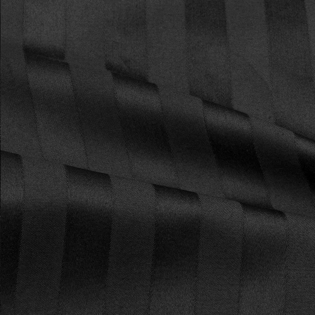 Breathable Luxury Bedding ! 800 Thread Count 100% Egyptian Cotton Queen Size 4 Piece Sheet Set Fit 15' Inch to 18' Inch Deep Pocket Stripe. Black
