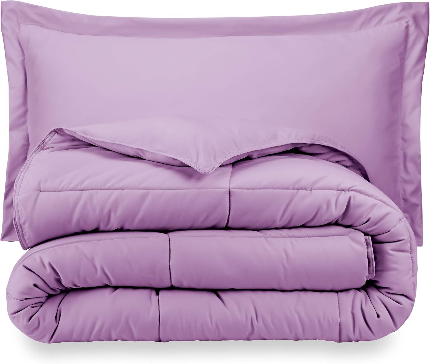 Oversized Queen All-Season Cooling Warmth Comforter Set – 3 Piece Bedding – 100% Egyptian Cotton, Long-Staple & Silky Soft – Luxury Hotel-Quality Duvet Insert – Machine Washable - Lilac