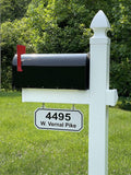 The Loudon Mailbox with Post Included - Black Metal Mailbox with White Vinyl Post Combo Complete System - Blank Address Plate Included - Numbers Sold Separately
