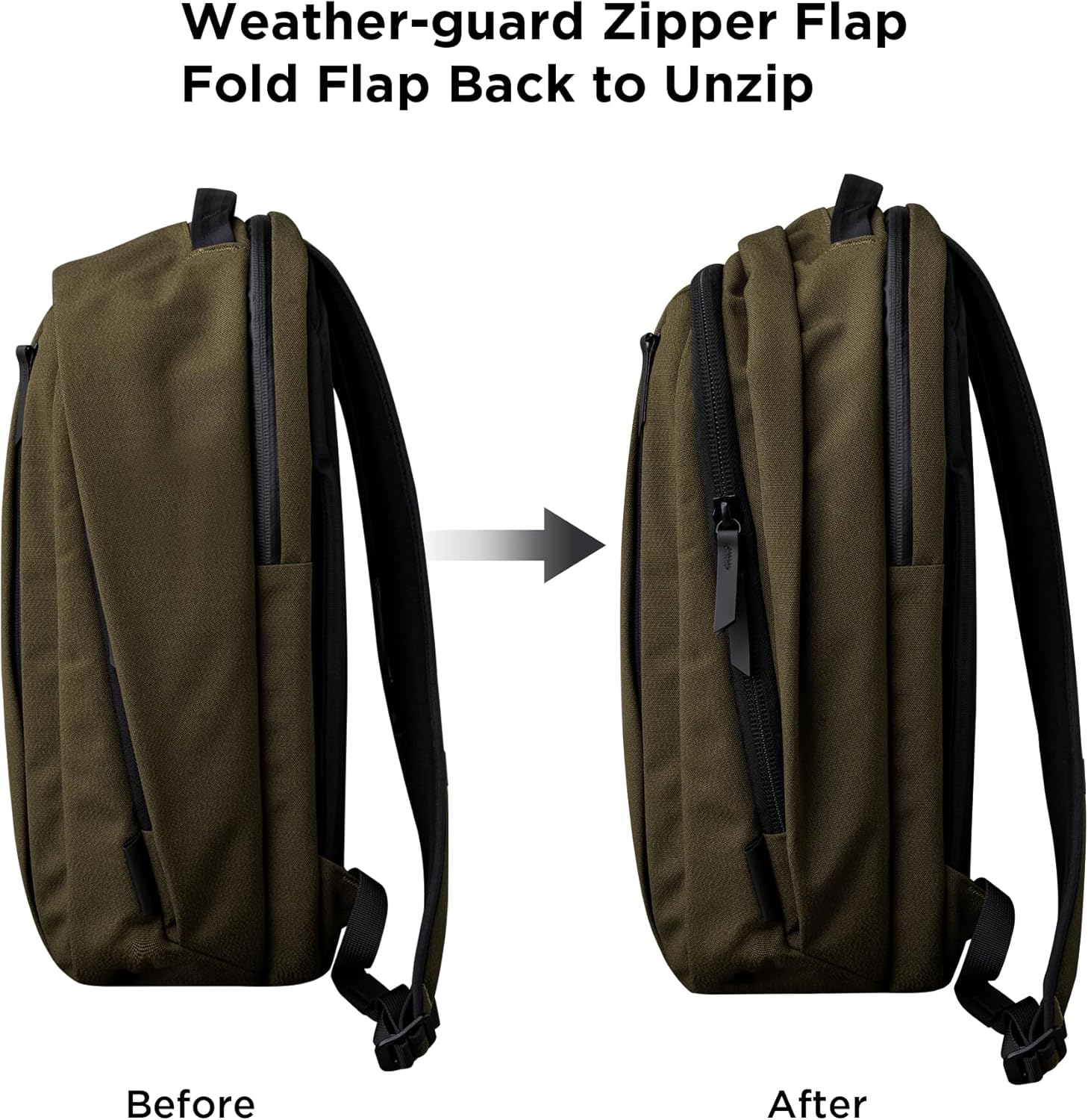 ALPAKA Metro Backpack Pro for Men - Fits 16' Laptop Business Travel Backpack with YKK Zippers, MOD Key Leash,Axoflux 600D (Army Green)