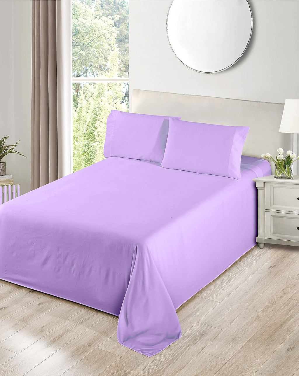 Super Soft Luxury Premium Quality 800 TC Egyptian Cotton 6 Piece Bedding Bed Sheet Set Eco Friendly Wrinkle Free Sheets 20-Inch Deep Pocket Queen Lavender
