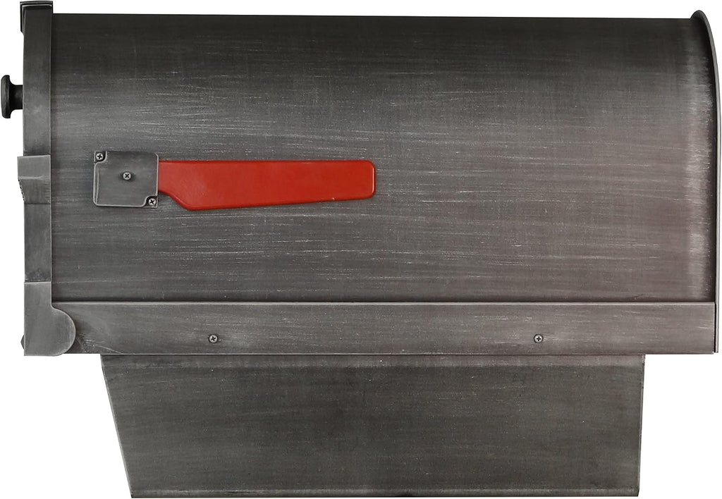 Special Lite Savannah Curbside Mailbox with Paper Tube - Swedish Silver Aluminum Mailbox for Post Mount - SCS-2014-SW