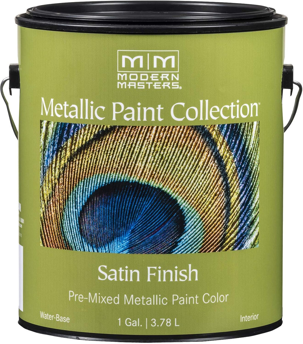 1 gal Modern Masters ME707 Snowflake Metallic Paint Collection, Satin Water-Based Decorative Metallic Paint