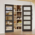 French Doors, 60' x 80', 5-Lite Clear Glass Black Pantry Door, Prehung Interior Door for Home and Laundry, Solid Core & MDF with Door Jamb & Hardware Kit - Easy to Install