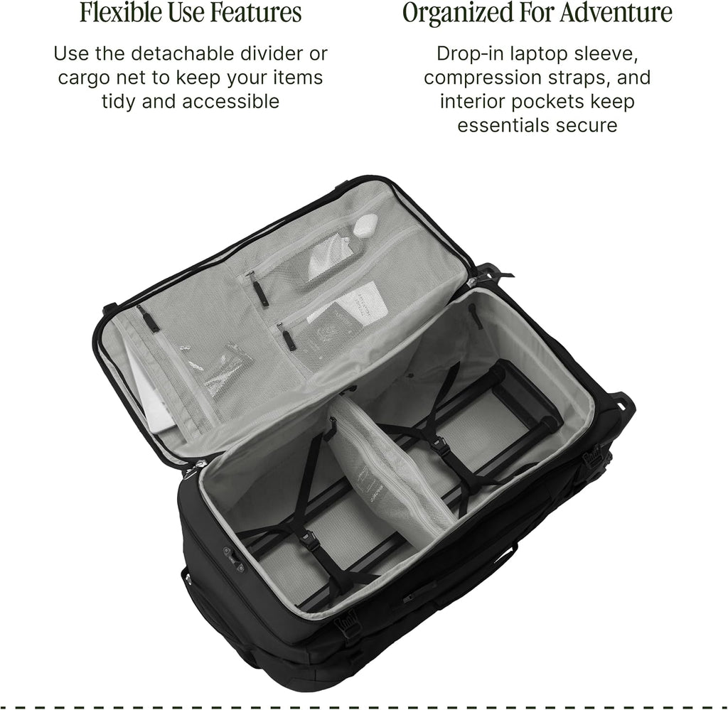 Eagle Creek Gear Warrior XE 2-Wheel Luggage to Keep Travel Items Organized - Smooth Rolling Wheels - Telescoping Handle - Padded Laptop Pocket - Black - 30'