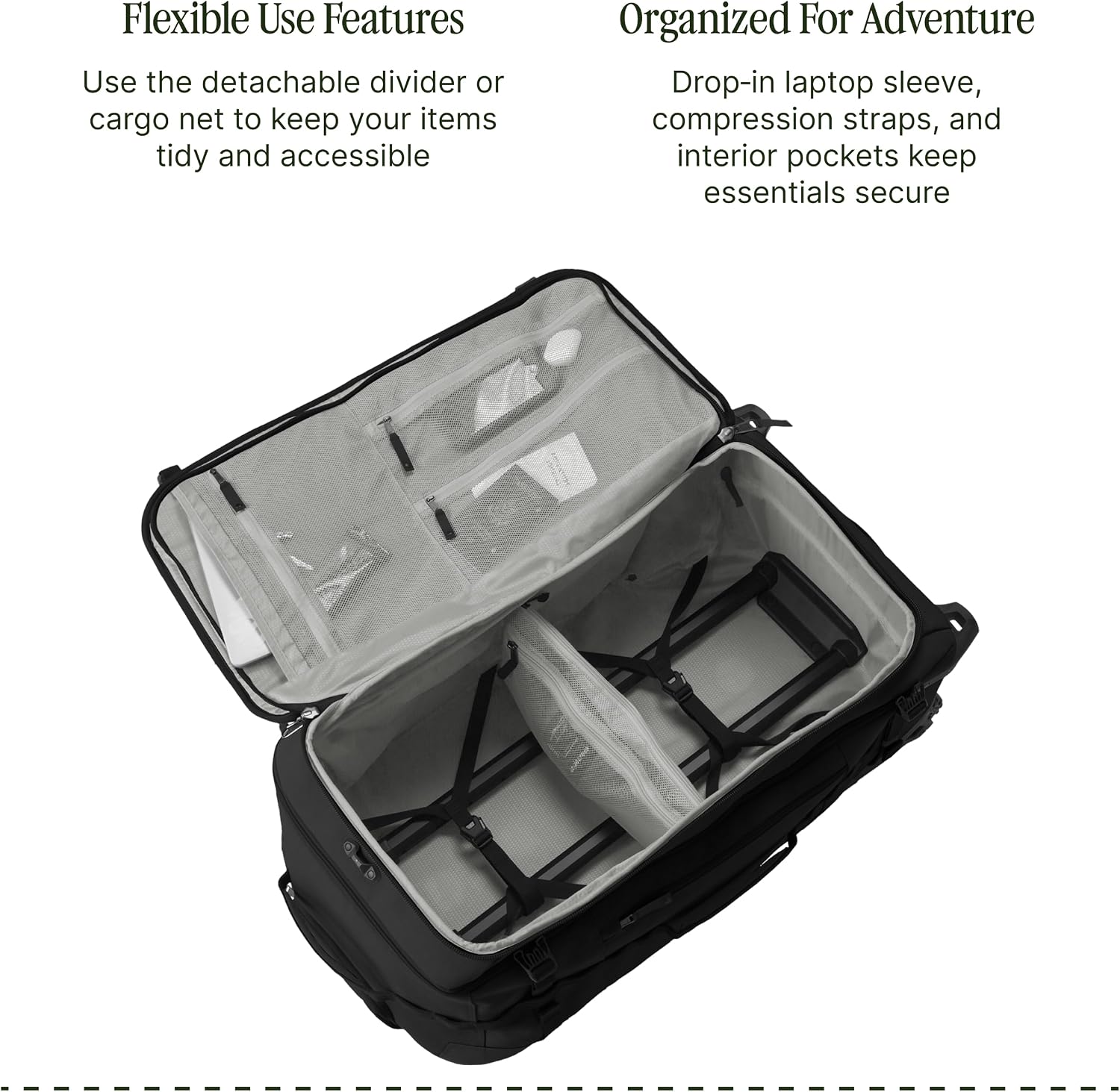 Eagle Creek Gear Warrior XE 2-Wheel Luggage to Keep Travel Items Organized - Smooth Rolling Wheels - Telescoping Handle - Padded Laptop Pocket - Black - 30'