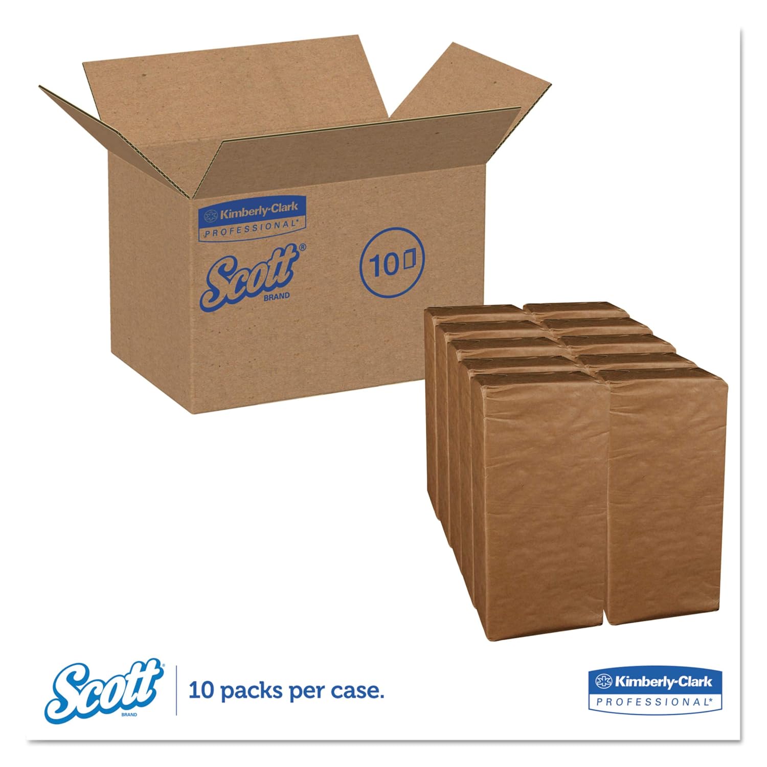 Scott 98200 1/8-Fold Dinner Napkins, 2-Ply, 17 x 14 63/100, White, 250 per Pack (Case of 12 Packs)